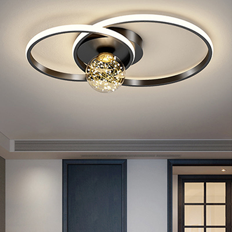 Plafonniers encastrés à LED noirs avec abat-jour en silicone Luminaire encastré moderne