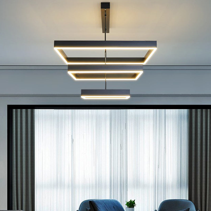 Modern Chandelier Light Fixtures Multi-Tier Hanging Pendant Lamps with Acrylic Shade