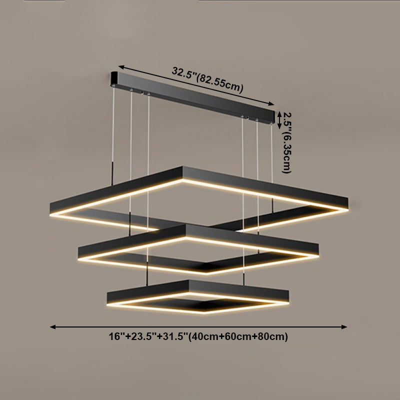 Modern Chandelier Light Fixtures Multi-Tier Hanging Pendant Lamps with Acrylic Shade