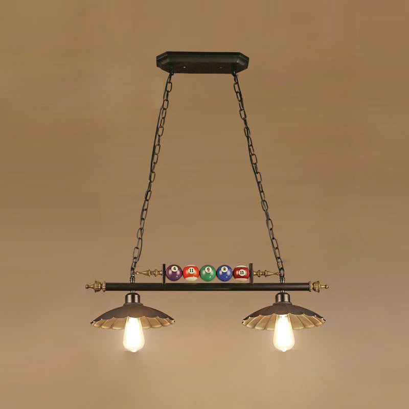 Luces de araña de araña de isla ligera de isla de estilo industrial en negro para restaurante