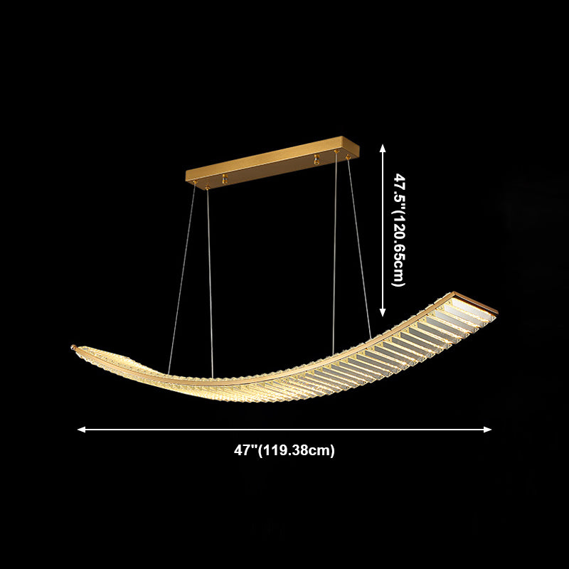 Crystal Dining Pendant Light Modern Simple LED Hanging Lamp Fixture for Dining Room