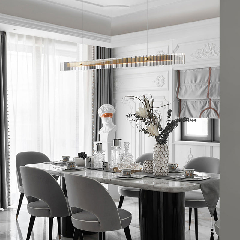 1-Light Island Ceiling Light Modern Style Rectangular Shape Glass Pendant Lighting