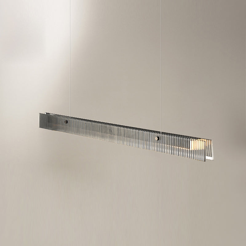 1-Light Island Ceiling Light Modern Style Rectangular Shape Glass Pendant Lighting