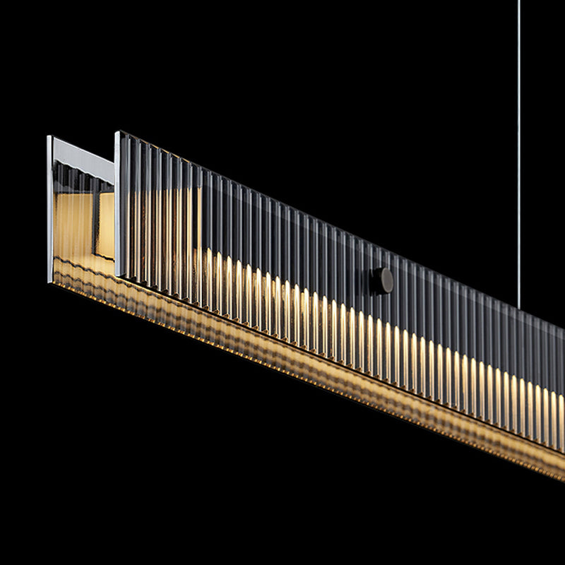 1-Light Island Ceiling Light Modern Style Rectangular Shape Glass Pendant Lighting