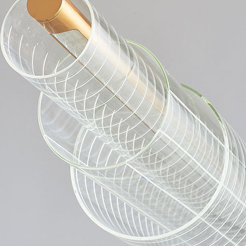 Modern Simple Glass Island Pendant 1 Light Island Light in Gold for Restaurant