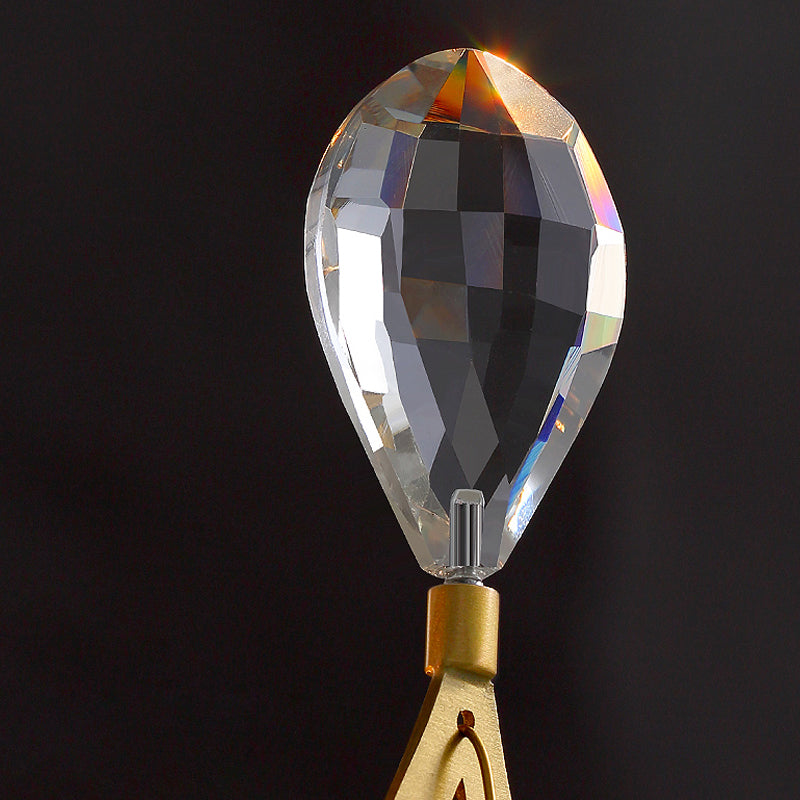 Living Room Gold Wall Sconce Postmodern Crystal 2 Head Wall Mounted Light Fixture