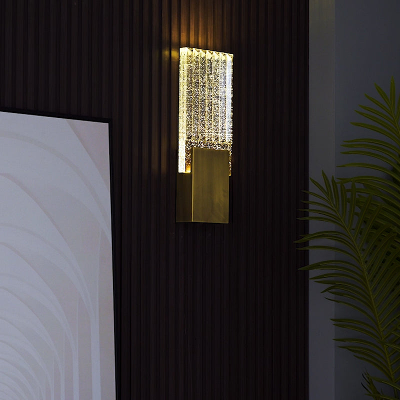 Postmodern Crystal Wall Sconce Golden Wall Mounted Lights Fixture for Bedroom
