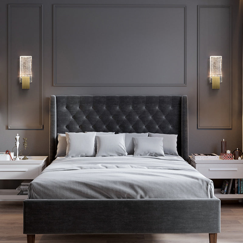 Postmodern Crystal Wall Sconce Golden Wall Mounted Lights Fixture for Bedroom