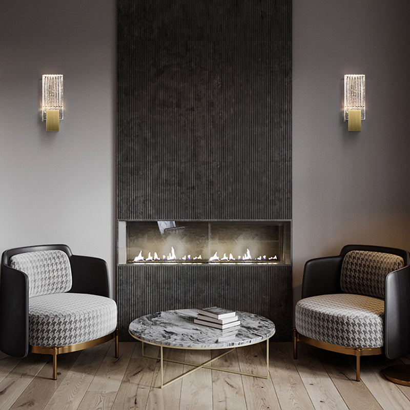 Postmodern Crystal Wall Sconce Golden Wall Mounted Lights Fixture for Bedroom