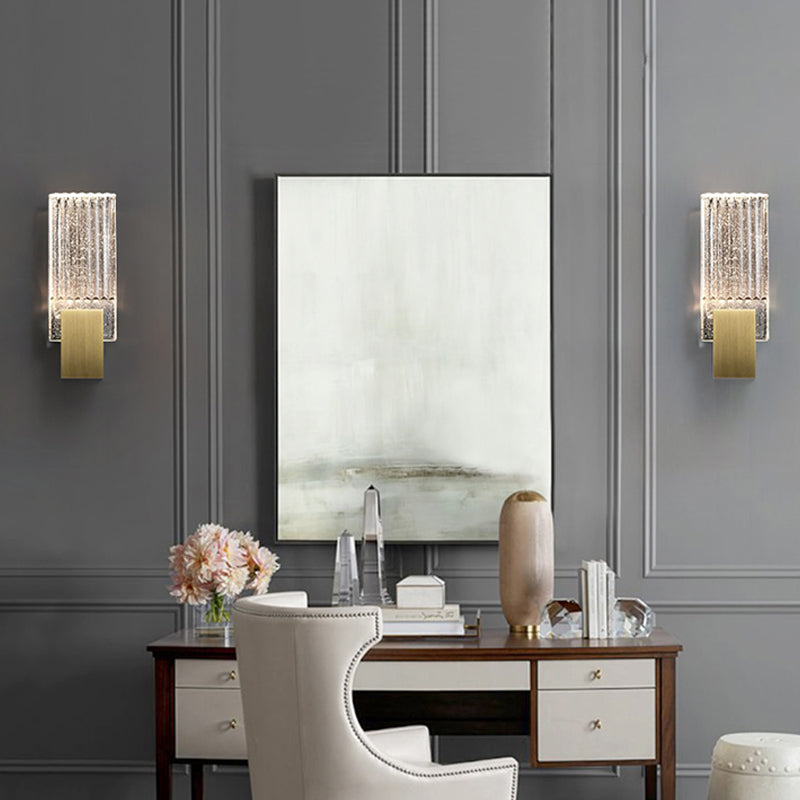 Postmodern Crystal Wall Sconce Golden Wall Mounted Lights Fixture for Bedroom