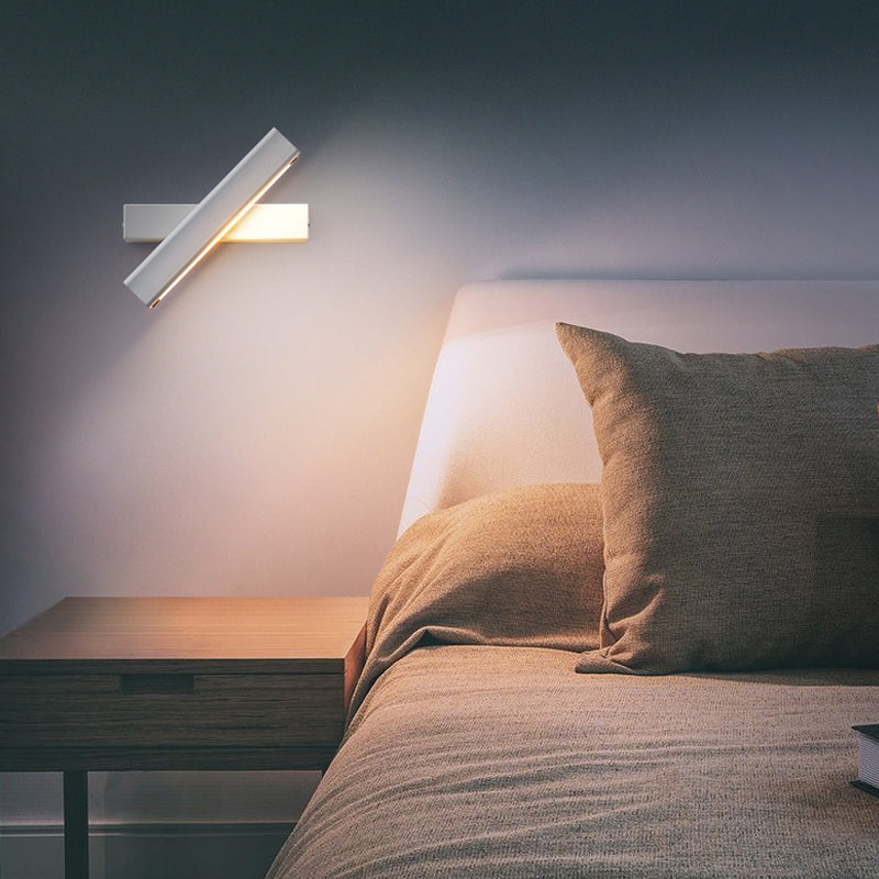 Contemporary Style Metal Wall Sconce 1 Light Led Rotating Wall Light for Living Room