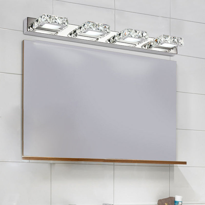 Modern Crystal Makeup Mirror Light Stainless Steel LED Mirror Lamp Fixture for Bathroom