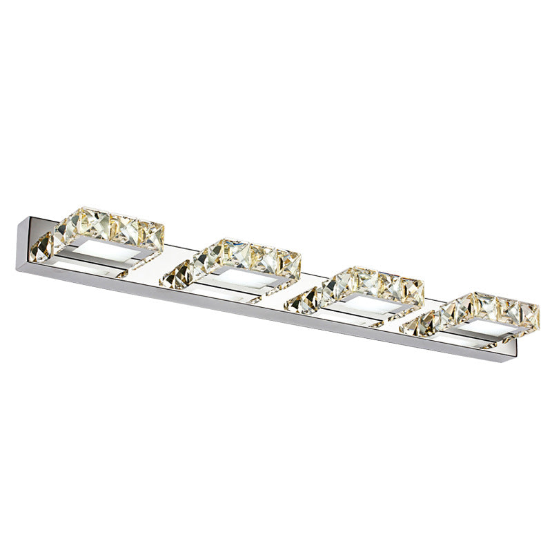 Modern Crystal Makeup Mirror Light Stainless Steel LED Mirror Lamp Fixture for Bathroom