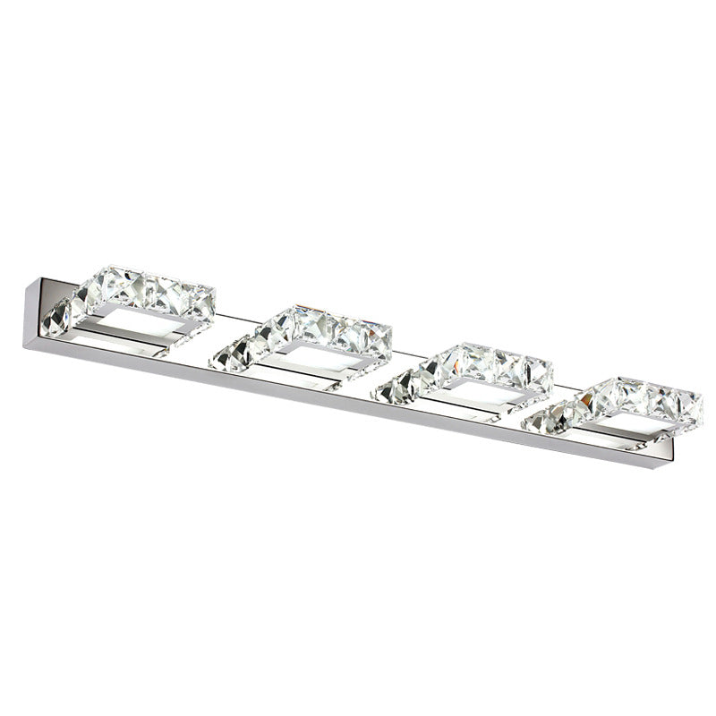Modern Crystal Makeup Mirror Light Stainless Steel LED Mirror Lamp Fixture for Bathroom