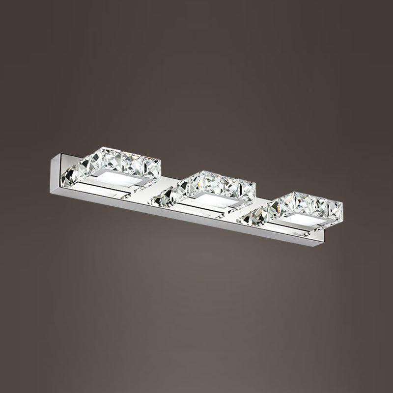 Modern Crystal Makeup Mirror Light Stainless Steel LED Mirror Lamp Fixture for Bathroom