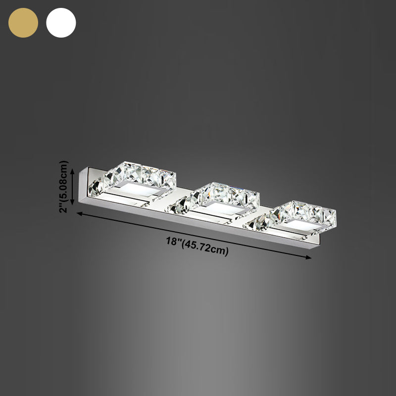 Modern Crystal Makeup Mirror Light Stainless Steel LED Mirror Lamp Fixture for Bathroom