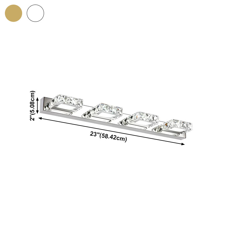 Modern Crystal Makeup Mirror Light Stainless Steel LED Mirror Lamp Fixture for Bathroom