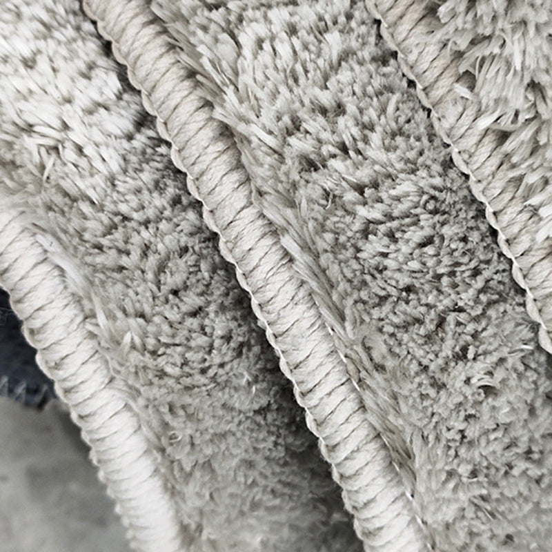 Round Plain Shag Area Rug Polyester Modern Carpet Non-Slip Backing Indoor Rug for Living Room