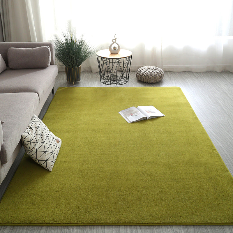 Simplicity Plain Area Rug Comfort Rug Polyester Anti-Slip Carpet for Home Decor