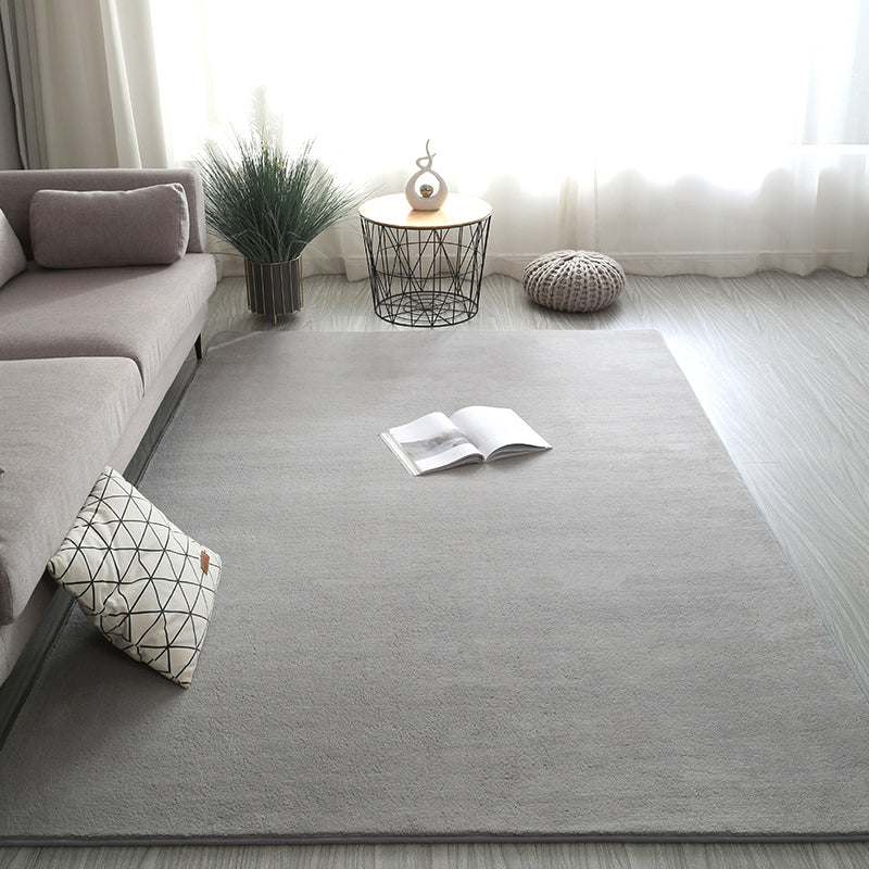 Simplicity Plain Area Rug Comfort Rug Polyester Anti-Slip Carpet for Home Decor