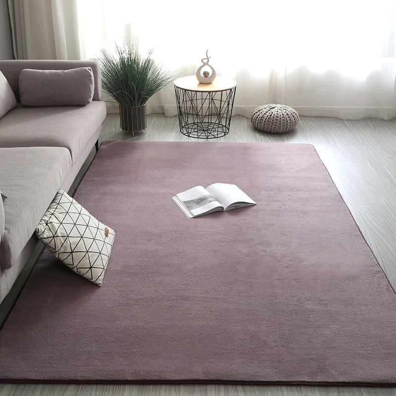 Simplicity Plain Area Rug Comfort Rug Polyester Anti-Slip Carpet for Home Decor
