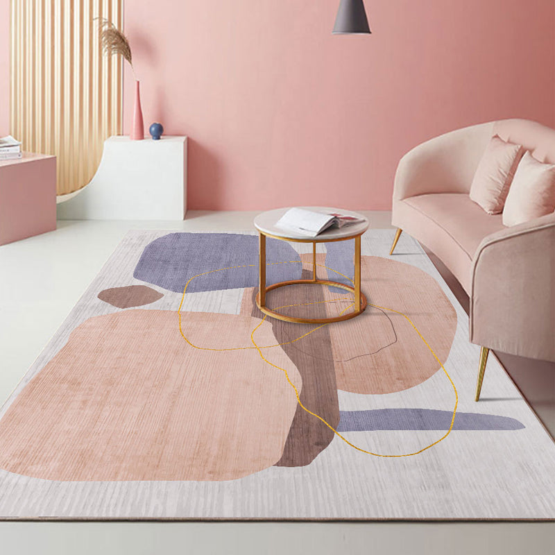 Tapis de couleur de contrat violet Tapis de couleur de couleur mélangée Tapis de support sans glissement pour décoration domestique