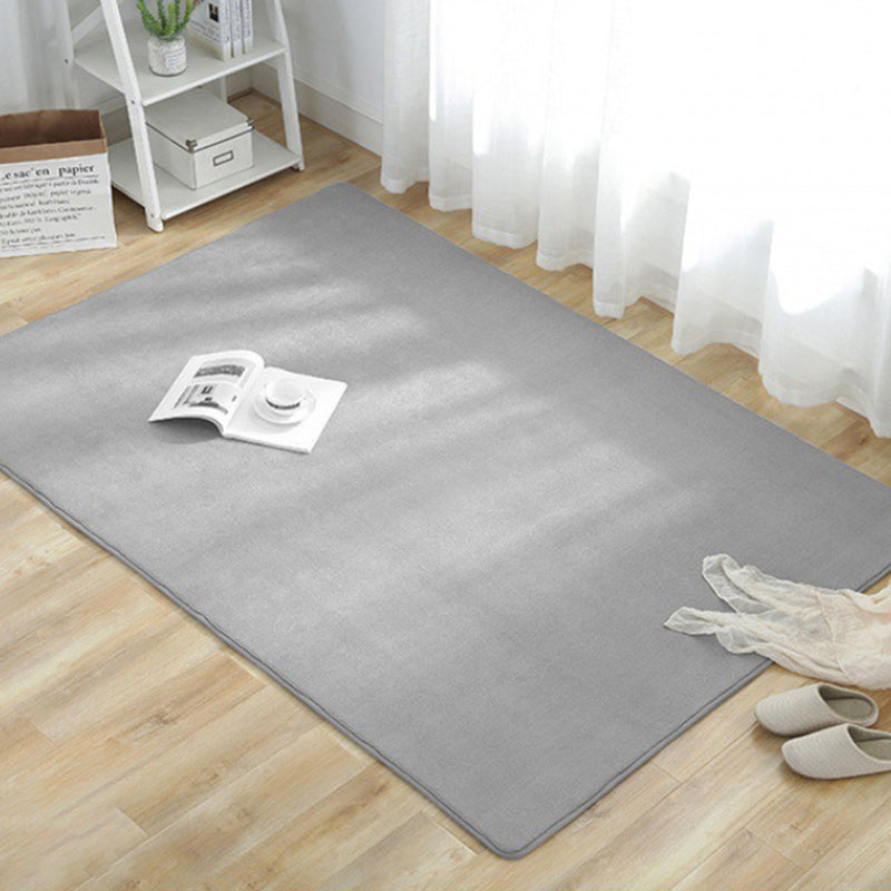 Minimalist Plain Rug Modern Washable Rug Polyester Stain Resistant Area Rug for Living Room
