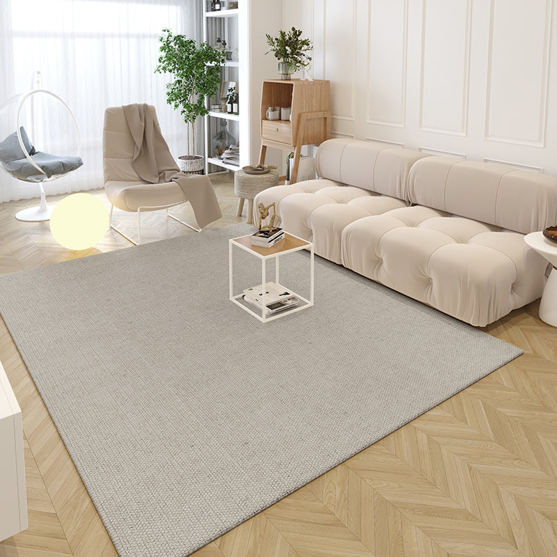 Contemporary Solid Area Rug Polyester Indoor Carpet Pet Friendly Carpet for Living Room
