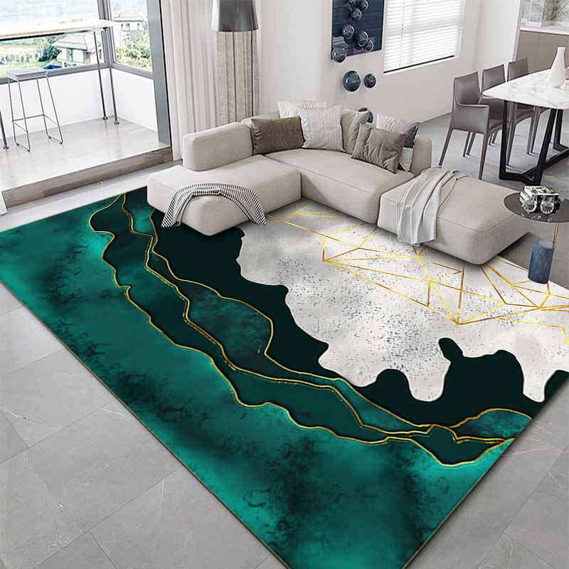 Gorgeous Polyester Carpet Modern Houndstooth Pattern Rug Living Room Carpet with Non-Slip Backing