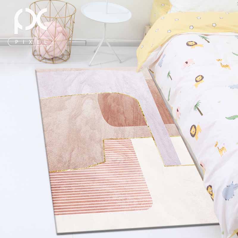 Pink Contemporary Rug Blending Color Lump Rug Stain Resistant Rug for Living Room