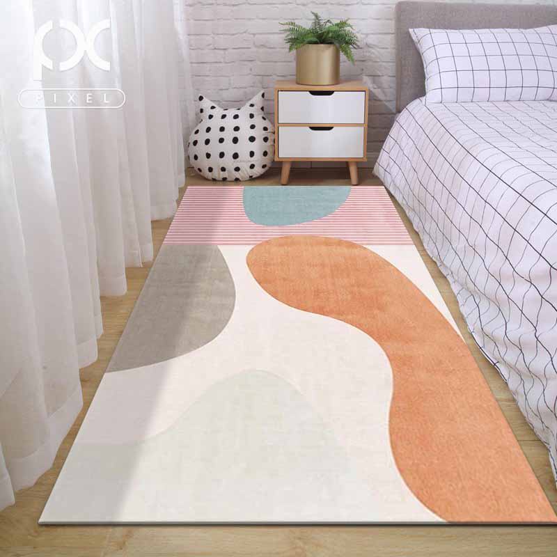 Pink Contemporary Rug Blending Color Lump Rug Stain Resistant Rug for Living Room