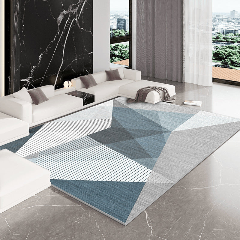 Gold Modern Rug Polyester Abstract Pattern Rug Non-Slip Backing Rug for Home Decor