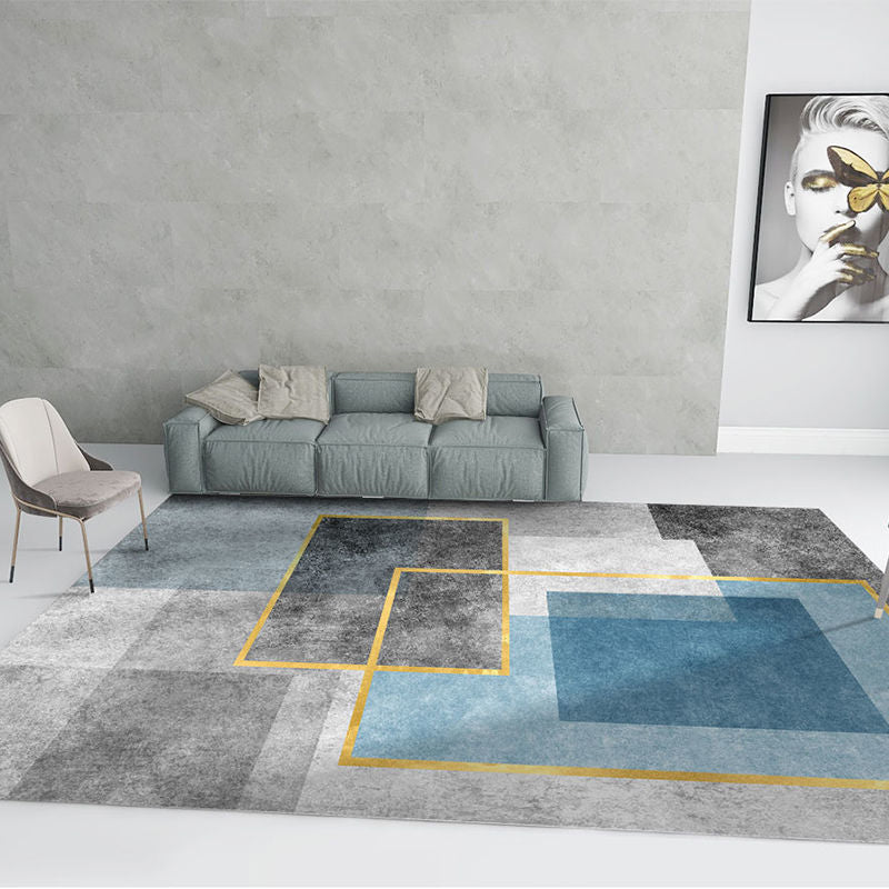 Gorgeous Area Carpet Modern Washable Carpet Polyester Indoor Rug with Non-Slip Backing