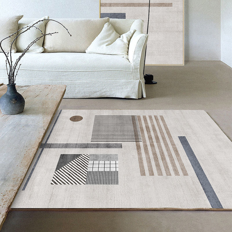 Gorgeous Area Carpet Modern Washable Carpet Polyester Indoor Rug with Non-Slip Backing
