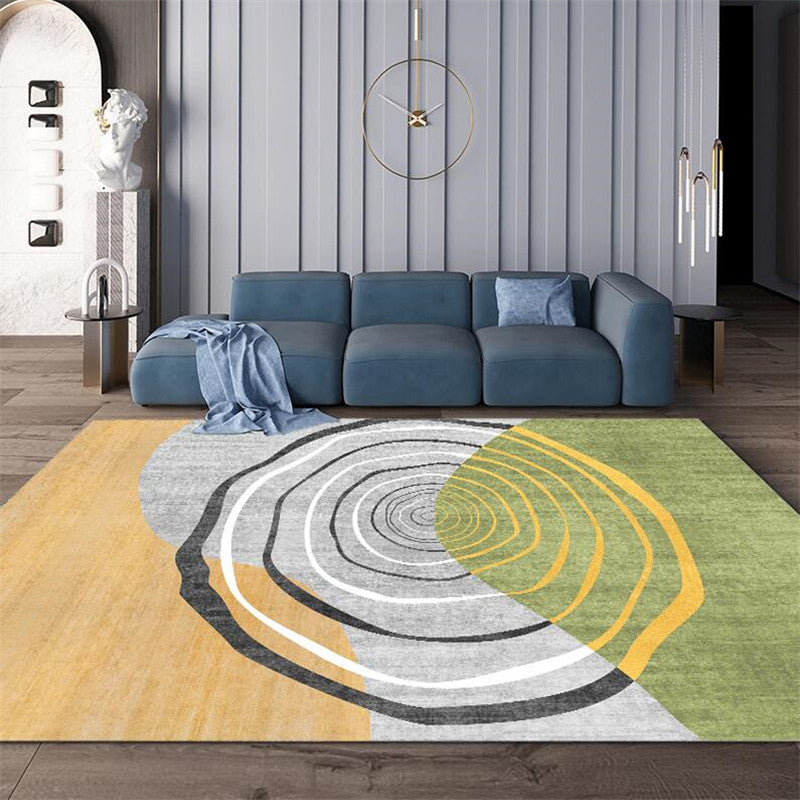 Moderner Farbblockbereich Teppich Orange Polyester Fläche Teppich nicht rutscher Backing Teppich für Wohnkultur