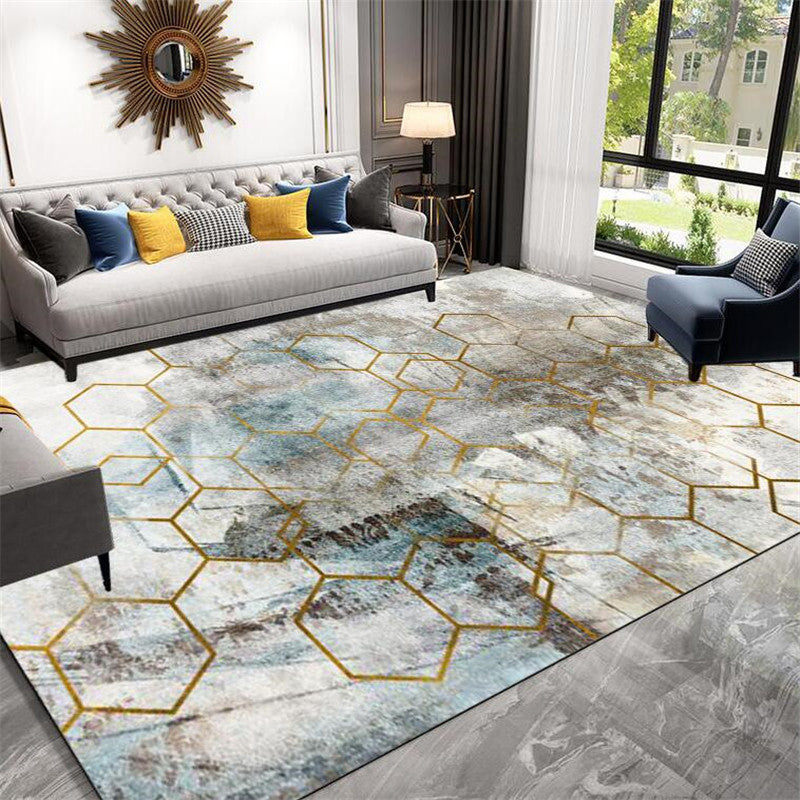 Moderner Farbblockbereich Teppich Orange Polyester Fläche Teppich nicht rutscher Backing Teppich für Wohnkultur