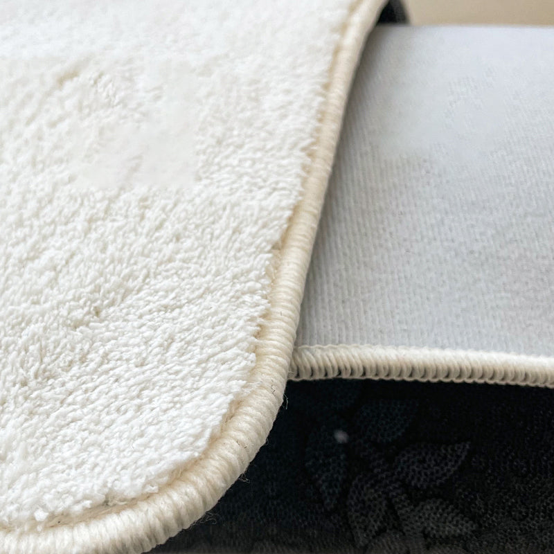 Green Modern Carpet Flower Pattern Polyester Area Rug Anti-Slip Easy Care Rug for Home Decor