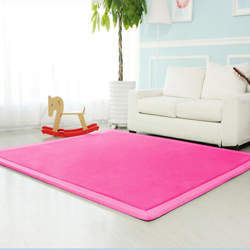 Minimalist Plain Shag Rug Polyester Indoor Carpet Non-Slip Backing Area Carpet for Living Room
