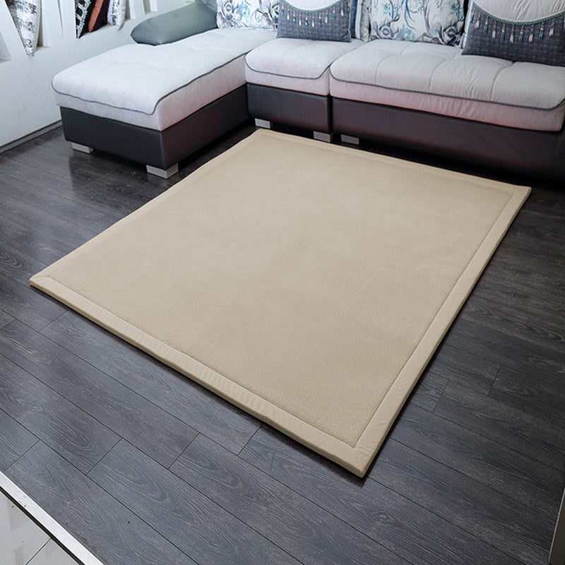 Minimalist Plain Shag Rug Polyester Indoor Carpet Non-Slip Backing Area Carpet for Living Room