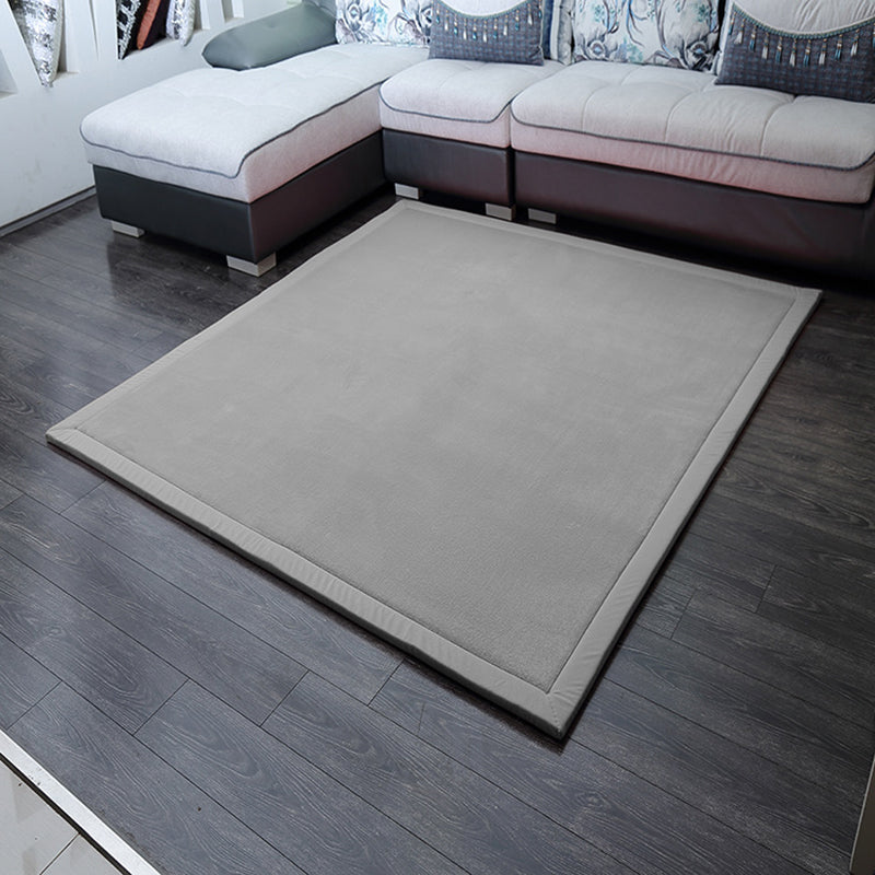 Minimalist Plain Shag Rug Polyester Indoor Carpet Non-Slip Backing Area Carpet for Living Room