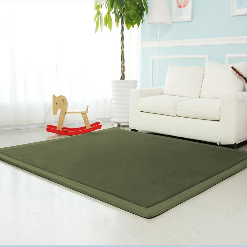 Minimalist Plain Shag Rug Polyester Indoor Carpet Non-Slip Backing Area Carpet for Living Room
