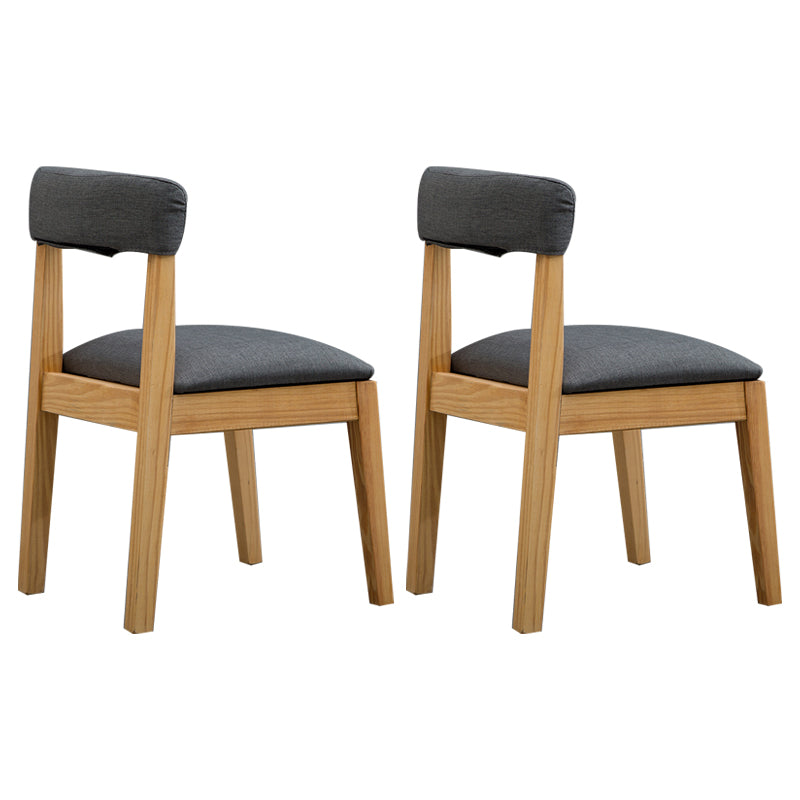 Silla lateral casera de estilo campestre, silla tapizada de madera con respaldo abierto para comedor