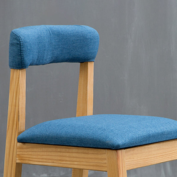 Silla lateral casera de estilo campestre, silla tapizada de madera con respaldo abierto para comedor