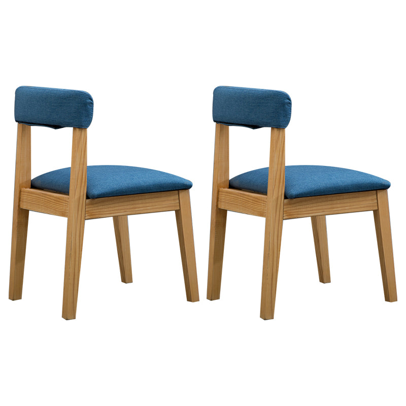 Silla lateral casera de estilo campestre, silla tapizada de madera con respaldo abierto para comedor