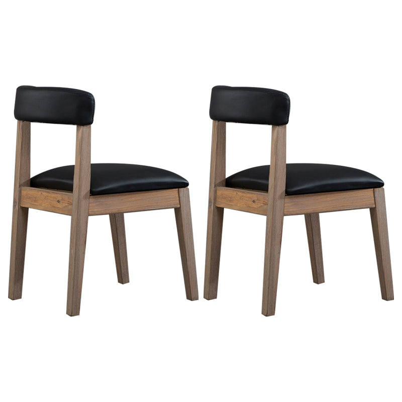 Silla lateral casera de estilo campestre, silla tapizada de madera con respaldo abierto para comedor