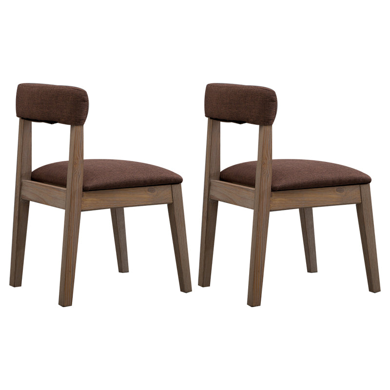 Silla lateral casera de estilo campestre, silla tapizada de madera con respaldo abierto para comedor