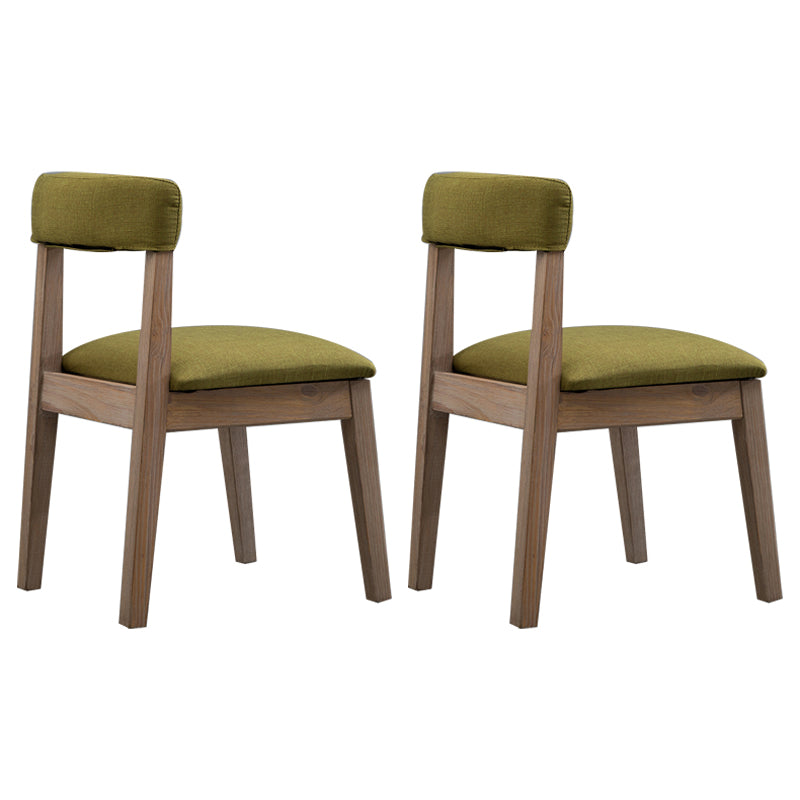 Silla lateral casera de estilo campestre, silla tapizada de madera con respaldo abierto para comedor