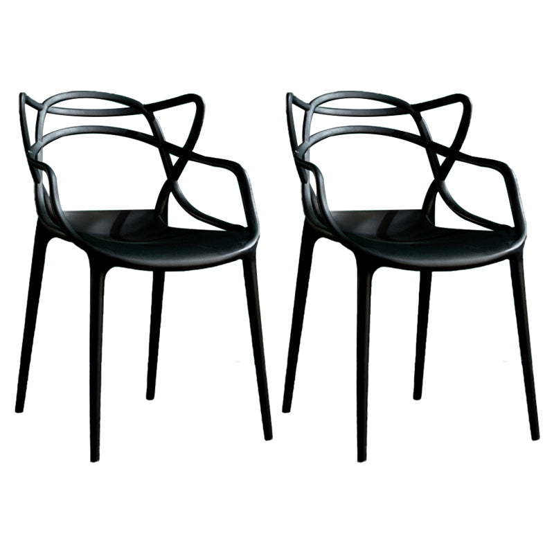 Sillas de comedor de cocina de estilo moderno Silla auxiliar con brazo de comedor con patas de plástico