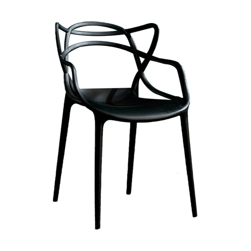 Sillas de comedor de cocina de estilo moderno Silla auxiliar con brazo de comedor con patas de plástico