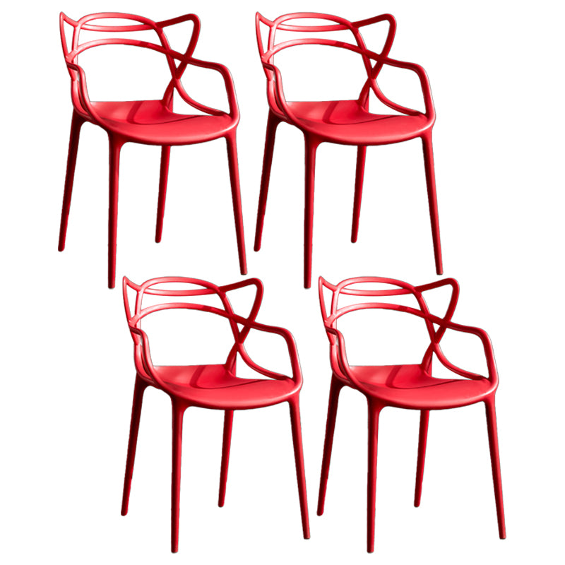 Sillas de comedor de cocina de estilo moderno Silla auxiliar con brazo de comedor con patas de plástico